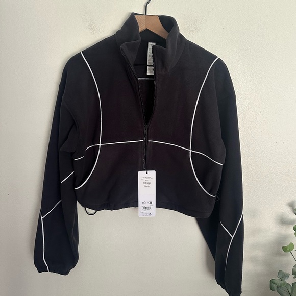 Alo Yoga Polar Game Time Full Zip Black Fleece Jacket New Size XS NWT - Picture 1 of 5